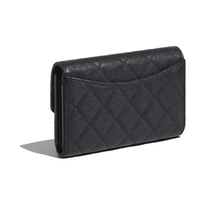 CHANEL Classic Flap CF Caviar Calfskin Coin Purse Wallet Women's Black-1