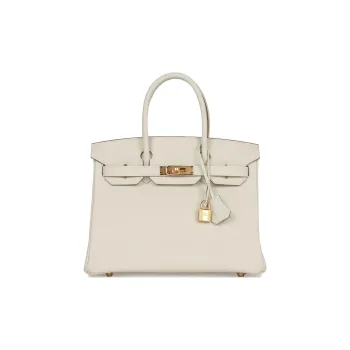 HERMES Birkin Togo Calfskin Birkin Bag Handbags Regular Women's Mushroom White