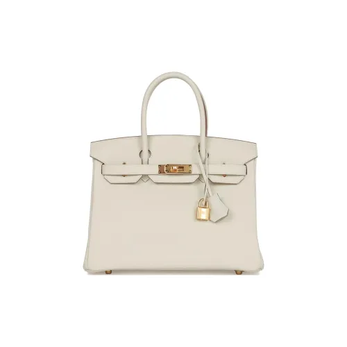 hermes brioni Cotton Togo Calfskin Cotton Bag Handbags Regular Women's Mushroom White
