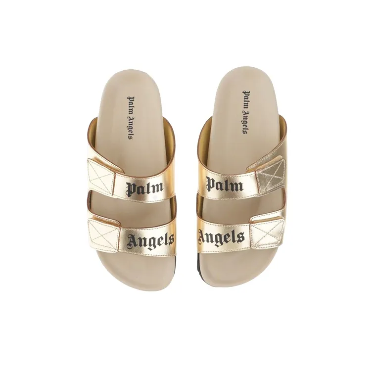 PALM ANGELS Logo print Leather Slides Women's-2