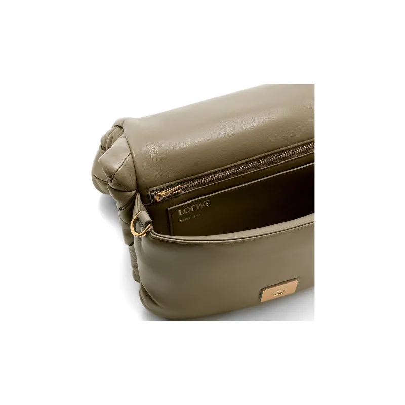 LOEWE Goya Nappa Sheep Leather Shoulder Bag Crossbody Bag Women's Dark Khaki Green-7