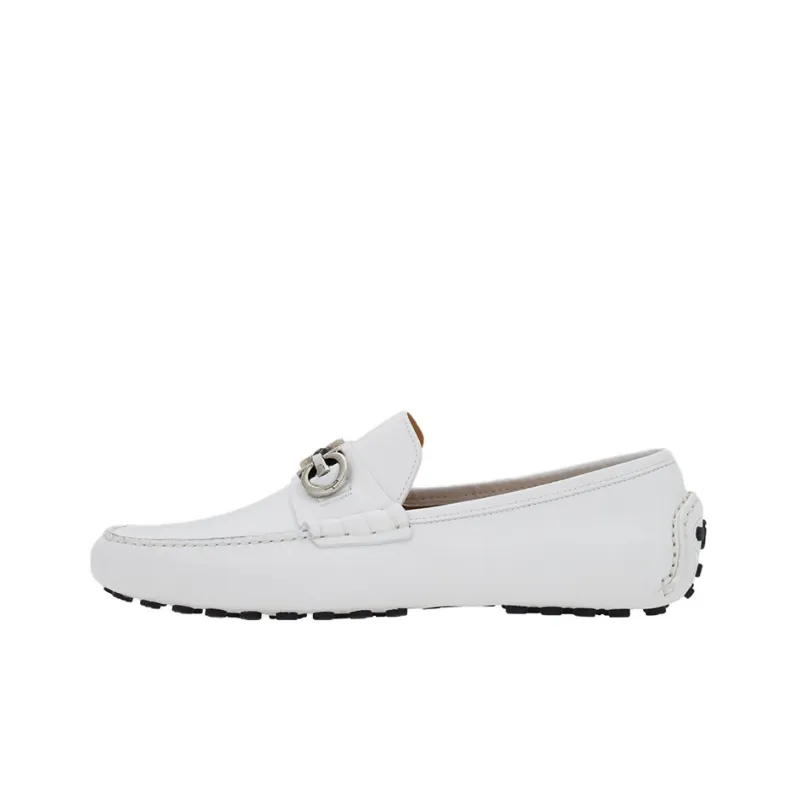 FERRAGAMO Gancini Loafers Men's White-0