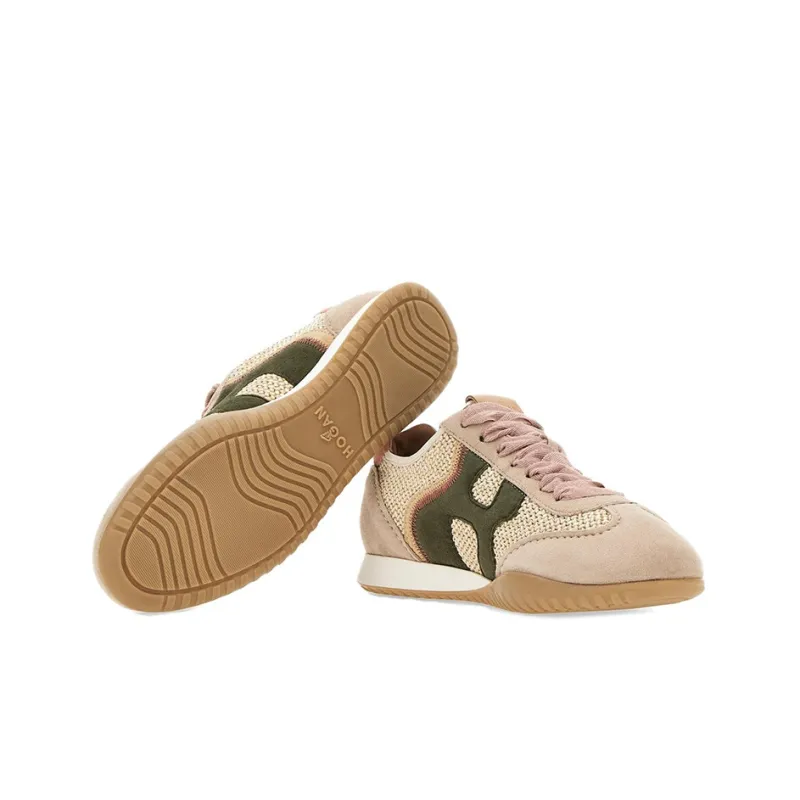 HOGAN Olympia Cushioning Low-Top Sports Casual Shoes Women's Beige Pink-4