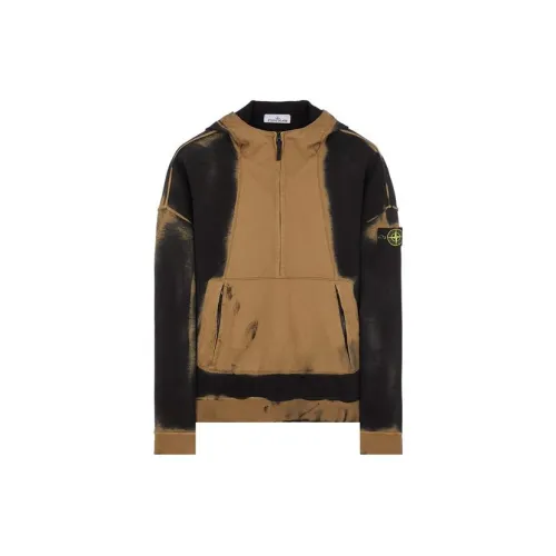 STONE ISLAND Hand Sprayed Sweatshirts Men Bark Color