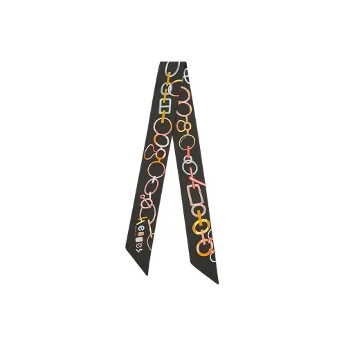 HERMES Silk Scarves Women's Black