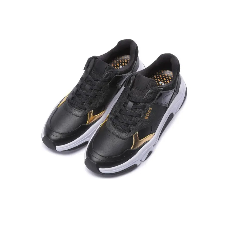HUGO BOSS Low Top Sports Casual Shoes Men's Black Gold-2