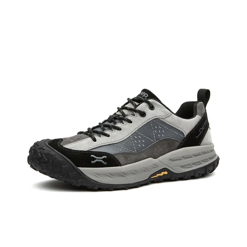 Jeep Cushioning Grip Abrasion Resistant Slip Resistant Low Top Outdoor Shoes Men's Gray-2