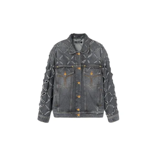 VERSACE Denim Jacket Women's Gray