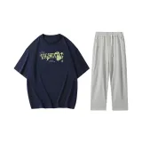 Set (Navy Blue Tops+Gray Pants)