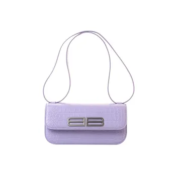 Balenciaga Cow Leather Crossbody Bag, Shoulder Bag Women's Purple