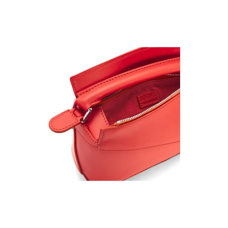 LOEWE Satin Cow Leather Shoulder Bag Crossbody Bag Handbag Mini Women's Red-6