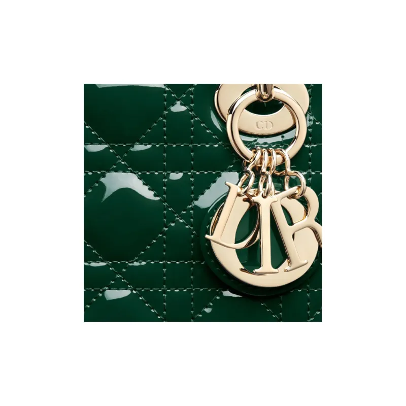 DIOR Lady Dior Cow Leather Three Compartment Dior Bag Handbag Shoulder Bag Crossbody Bag Mini Women's Pine Green-4