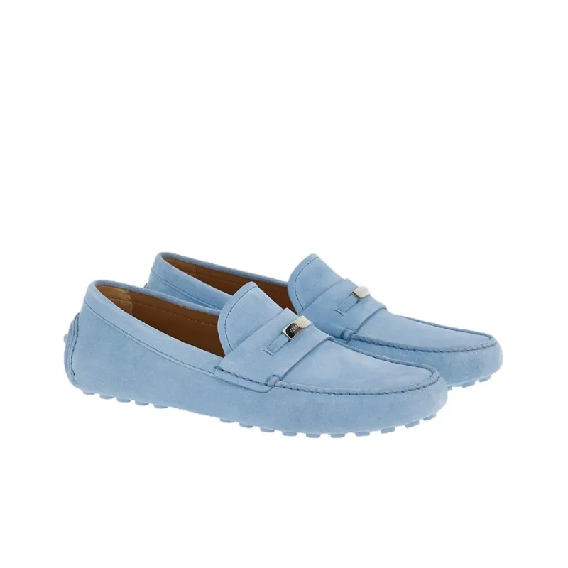 FERRAGAMO Penny Loafers Men's Blue-1