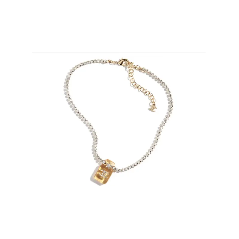 CHANEL Necklaces Women's Orange/Gold-0