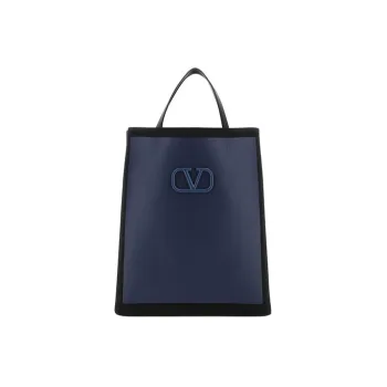 Valentino Canvas With Leather Shoulder Bag, Crossbody Bag, Handbag Men's Black & Blue