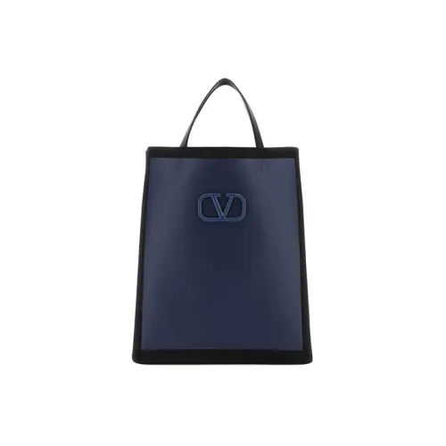 Valentino Canvas With Leather Shoulder Bag, Crossbody Bag, Handbag Men's Black & Blue