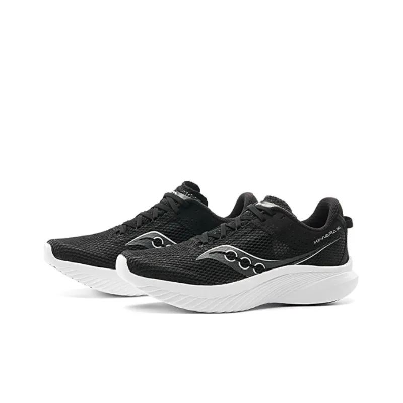 Saucony Kinvara 14 Slip Resistant, Abrasion Resistant, Breathable Low Top Casual Running Shoes Men's Black White-2