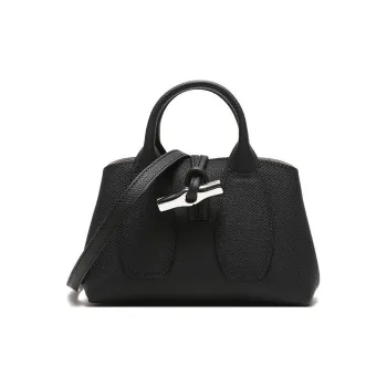 LONGCHAMP Cow Leather Big Bag, One Shoulder Handbag Mini Women's Black