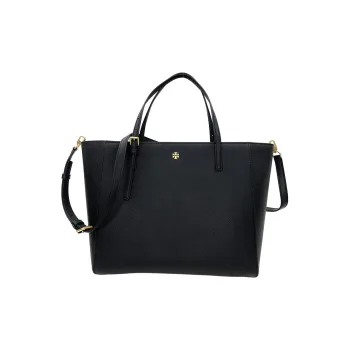 TORY BURCH Leather Tote Bag, Shopping Bag, Handbag, Shoulder Bag Regular Women's Black