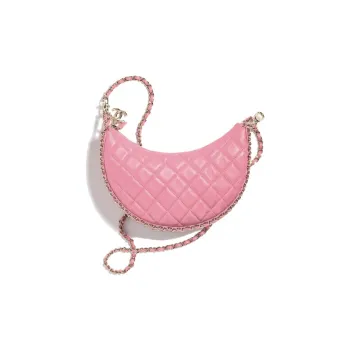 CHANEL Lambskin Moon Bag Moon Shape Bag Dumpling Bag Hobo Bag Crossbody Bag Shoulder Bag Women's Pink