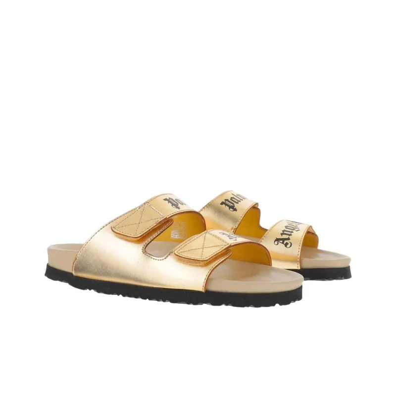 PALM ANGELS Logo print Leather Slides Women's-1