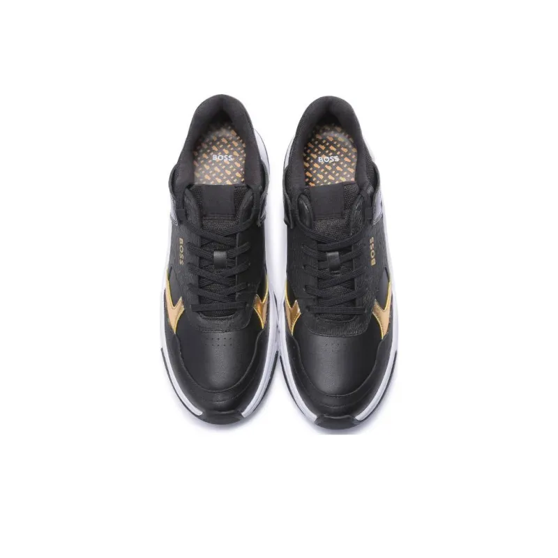 HUGO BOSS Low Top Sports Casual Shoes Men's Black Gold-3
