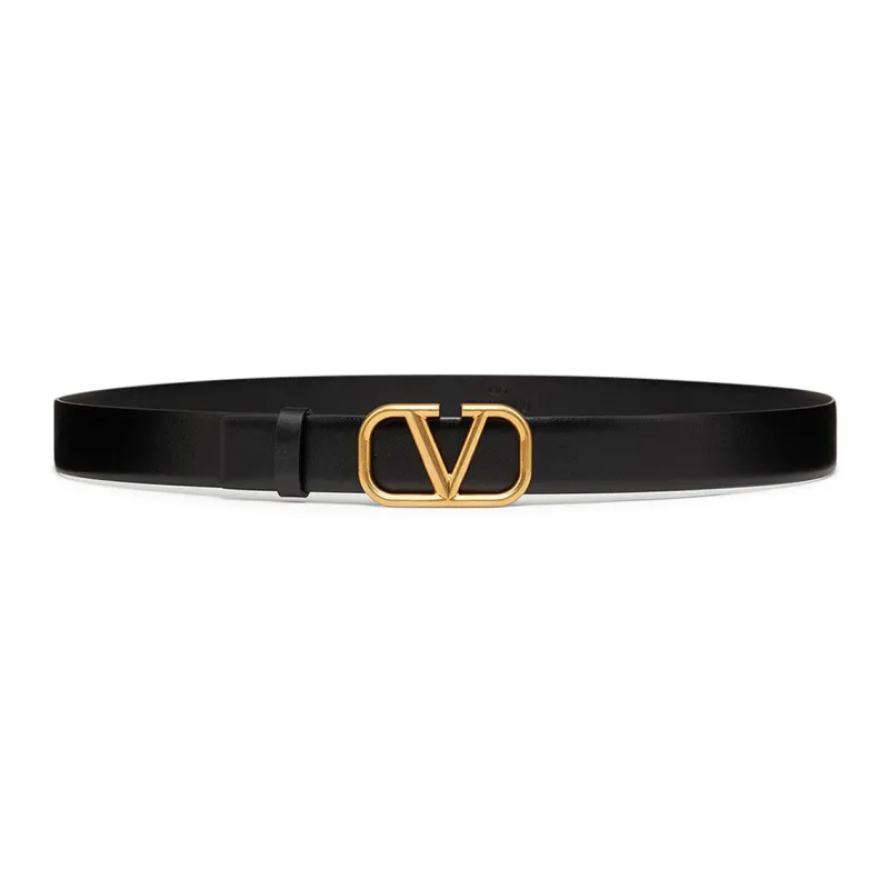 Valentino Cow Leather Belts Women's Black Width  3cm-0