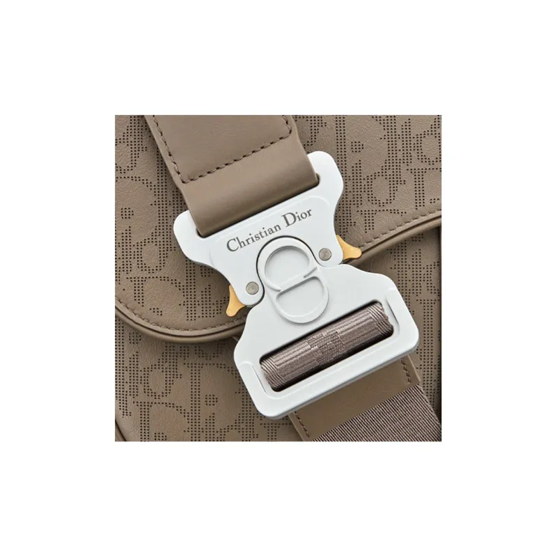 DIOR Leather Saddle Bag One Shoulder Crossbody Sling Bag Fanny Pack Men's Yellow Brown-3