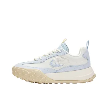 Champion Anti Slip Wear Resistant Low Top Running Shoes Women's White Ballet Blue