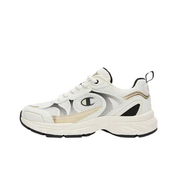 Champion Anti Slip Wear Resistant Low Top Running Shoes Women's Milk White Champagne Gold Vintage Color Blocking