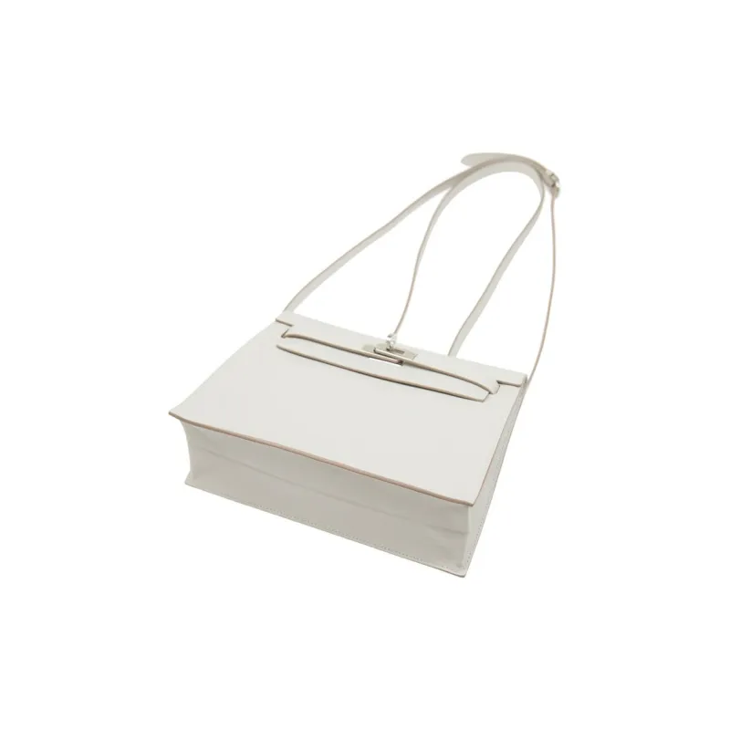 HERMES Kelly Danse Swift Leather Handheld Shoulder Bag Crossbody Bag Handbag Women's 01 Blanc Pure White-3