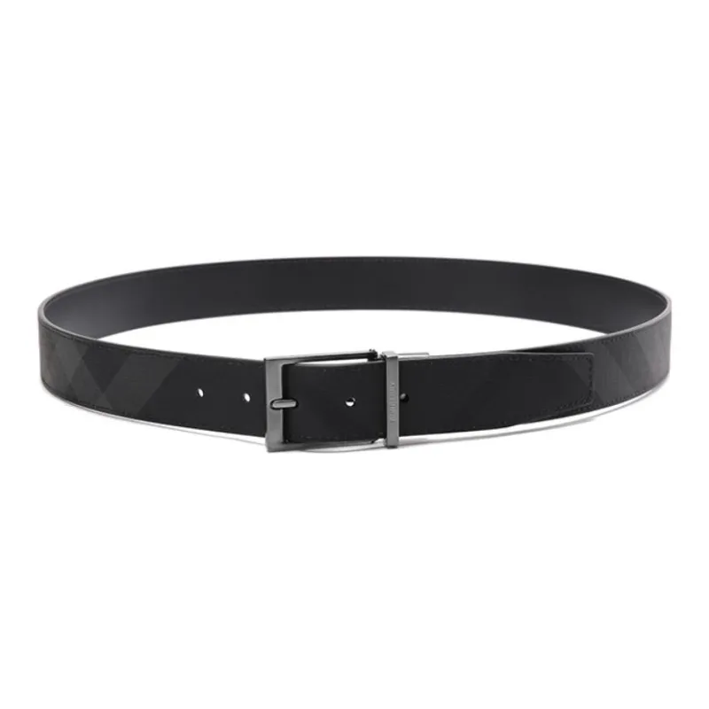 Burberry Fabric Leather Belts Men's Black/Charcoal Gray Width 3.5cm-2