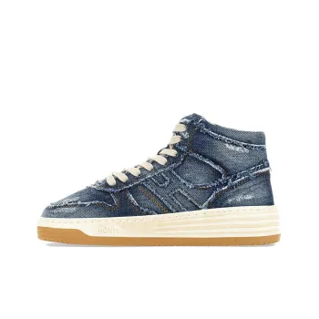 HOGAN Contrast Stitch High Top Distressed Sneakers Women's