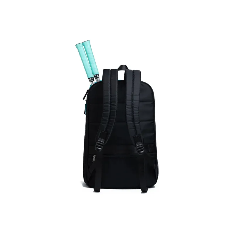 LOVERPUSS Polyamide Badminton Backpack With Racket Storage Large Size Unisex Aqua Blue/Black Orange-1
