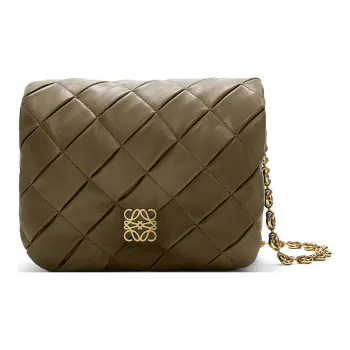 LOEWE Goya Nappa Sheep Leather Shoulder Bag Crossbody Bag Women's Dark Khaki Green