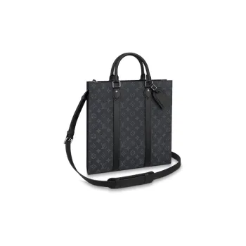 LOUIS VUITTON Sac Plat Coated Canvas Shoulder Bag Crossbody Bag Handbag Regular Men's Black