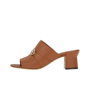 FERRAGAMO Double Gancini Leather Mules