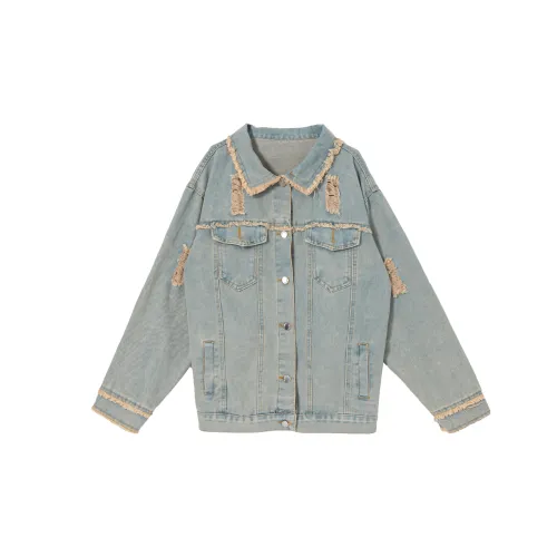 BEAUTIFUL CONFESSION Denim Jackets Women's Vintage Blue