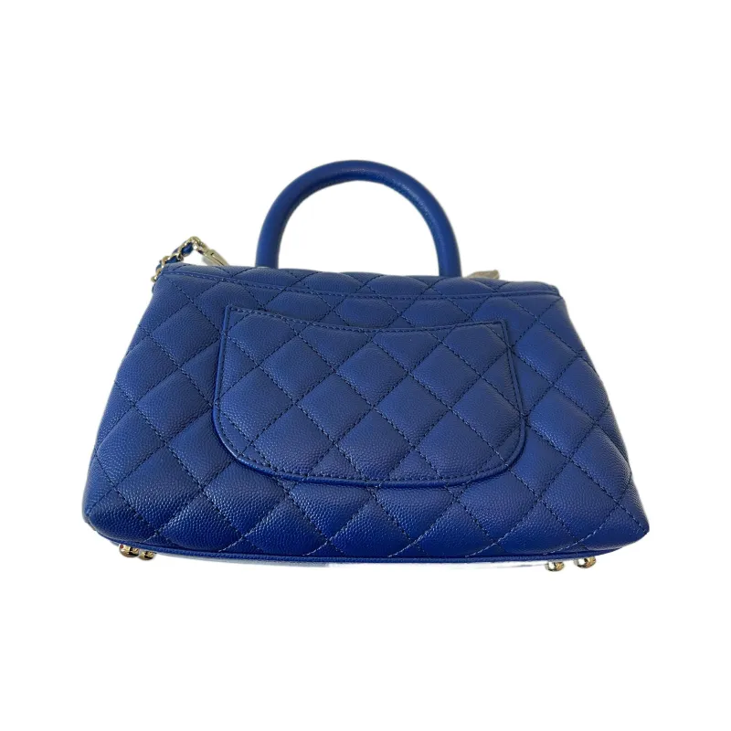 CHANEL Coco Handle Caviar Calfskin Flap Bag, Chain Handbag, Shoulder Bag, Crossbody Bag Women's Blue-1