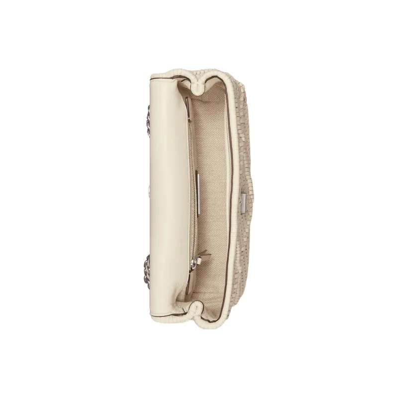 TORY BURCH Kira Leather Portable Crossbody Bag, Shoulder Bag Small Size Women's Ivory White-2