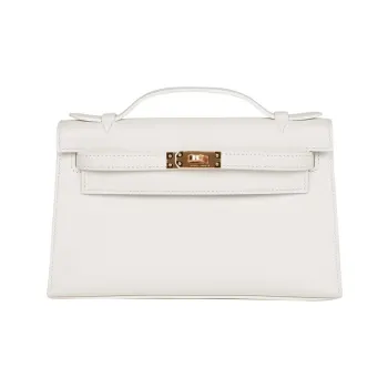 HERMES Mini Kelly Generation 1 Swift Leather Kelly Bag Handbags Regular Women's 01 Blanc Pure White