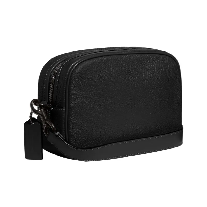 COACH Camera Leather With Suede Camera Bag, Shoulder Bag, Crossbody Bag Medium Size Women's Black-1