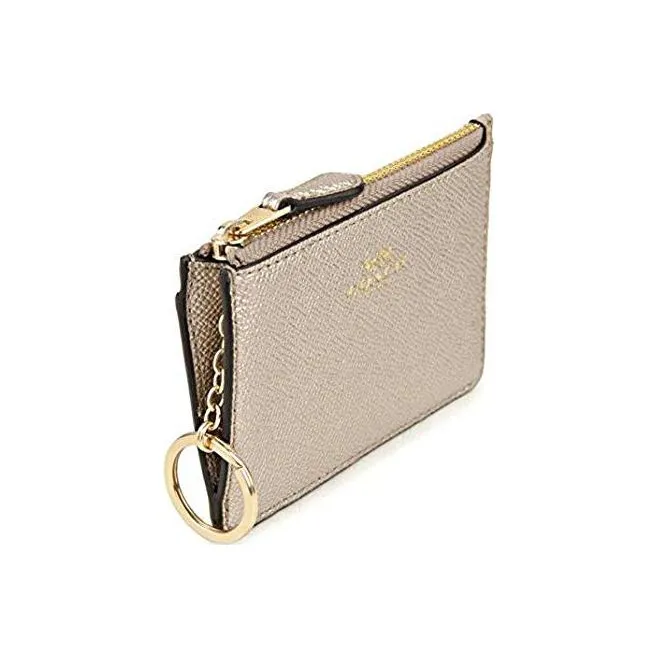 COACH Mini Id Skinny Leather Wallets Card Holders Women's Gold-2