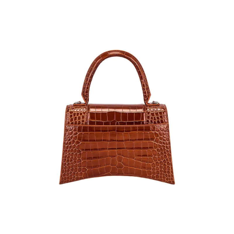 Balenciaga Hourglass Leather Hourglass Bag Shoulder Bag Crossbody Bag Handbag Medium Size Women's Dark Brown-2