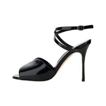 MANOLO BLAHNIK One Strap Sandals Women's Black