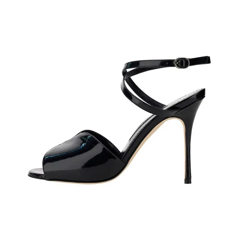 MANOLO BLAHNIK One Strap Sandals Women's Black-0