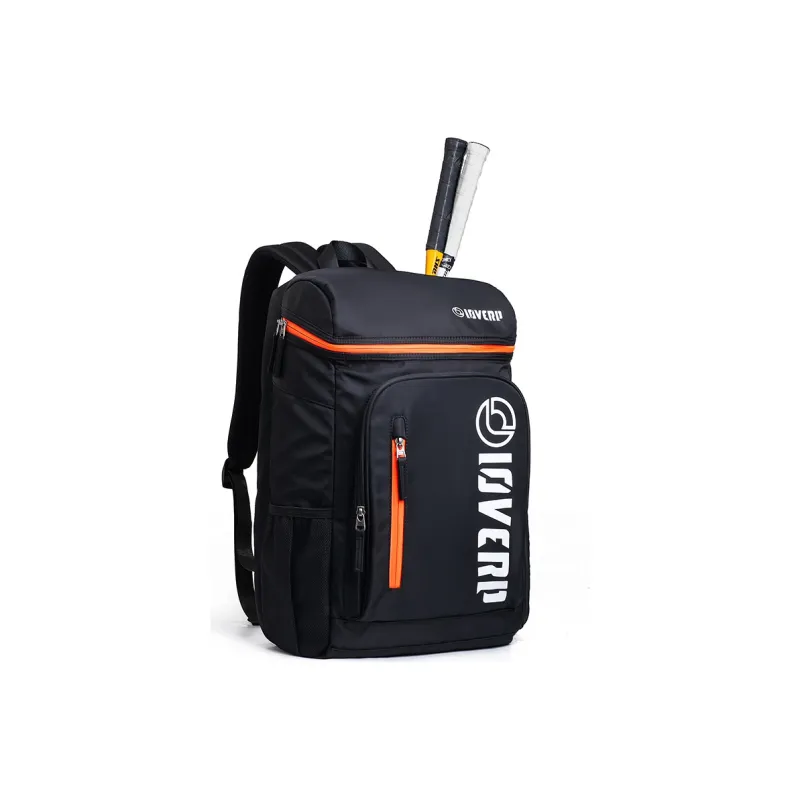 LOVERPUSS Polyamide Badminton Backpack With Racket Storage Large Size Unisex Aqua Blue/Black Orange-9
