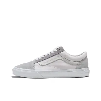Vans Old Skool Color Block Anti-Slip Wear-Resistant Low-Top Skateboard Shoes Unisex White Gray