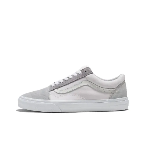 Vans Old Skool Color Block Anti-Slip Wear-Resistant Low-Top Skateboard Shoes Unisex White Gray