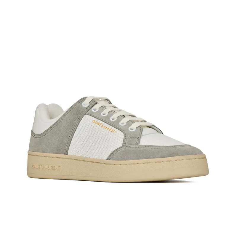 SAINT LAURENT SL/61 Low Top Stylish Skateboarding Shoes Women's Gray White-2